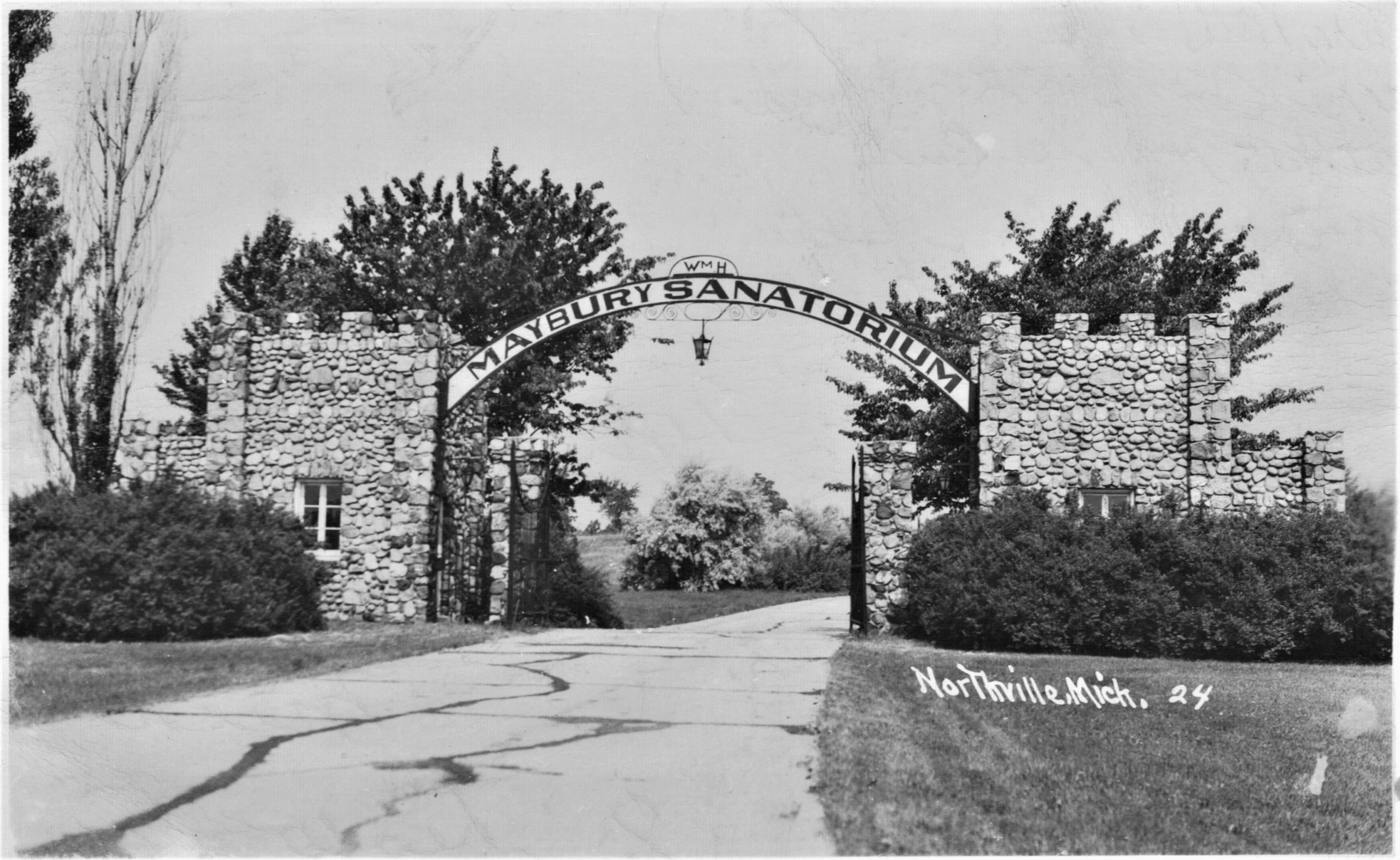 Original Sign at Maybury Sanatorium Entrance