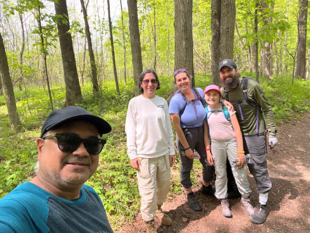 Volunteers at the garlic mustard pull, May 17, 2026