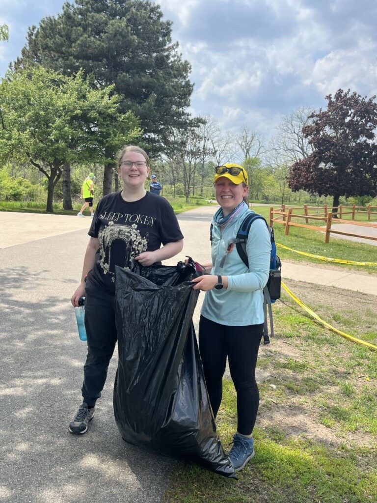 Volunteers at the garlic mustard pull, May 17, 2026