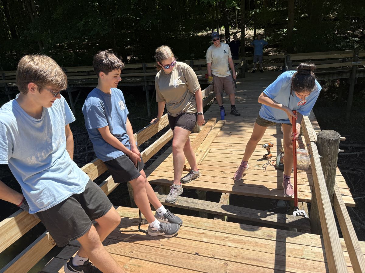 Eagle Scouts Repair Pond Walkway
